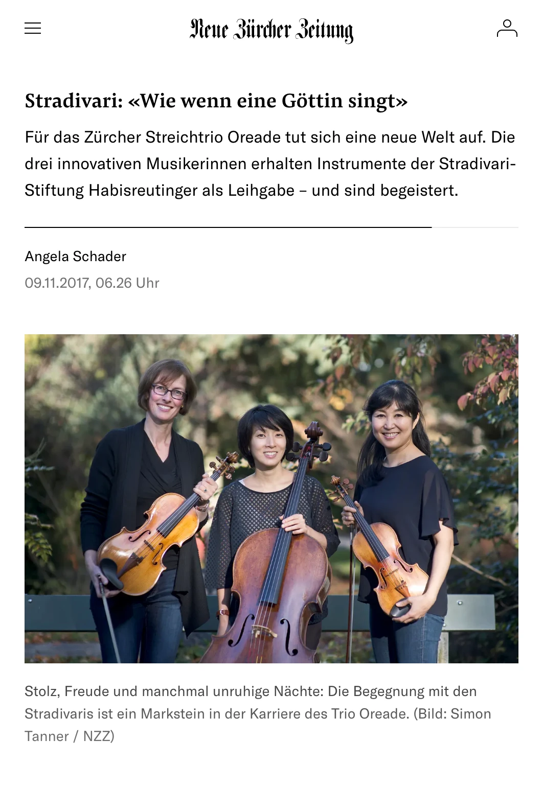Stradivari: «Wie wenn eine Göttin singt» - Neue Zürcher Zeitung
